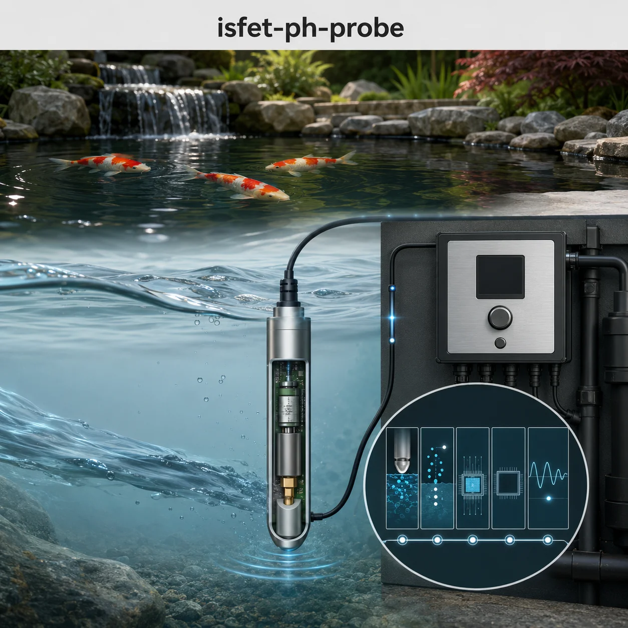 ISFET solid-state pH probe sensor chip with microfluidic flow cell