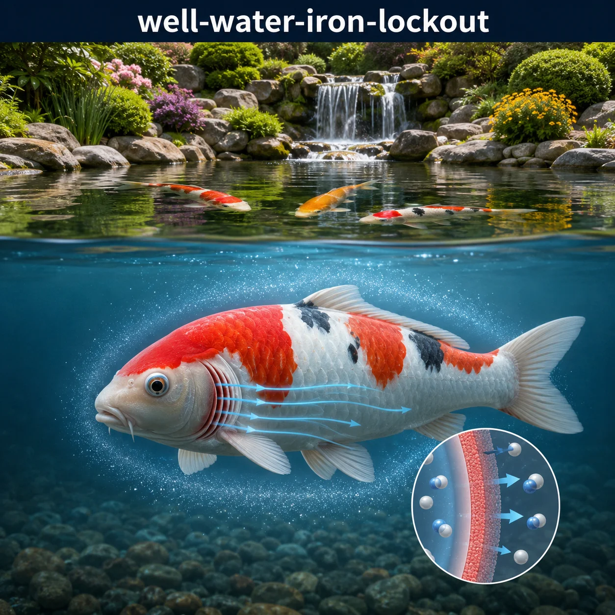 Precipitating well-water iron heavy metals prior to system intake